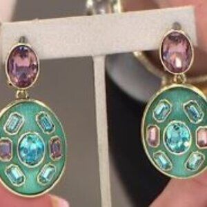 HEIDI DAUS Stunning  SAY IT WITH STYLE OCEANIA Earrings with Oval Pendants